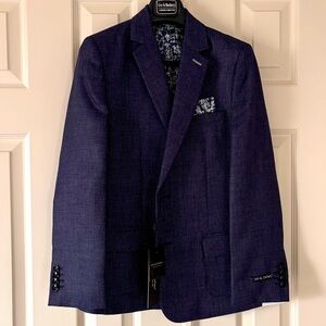 Brand NWT!  Boys size 16 Navy flecked and fully lined blazer with pocket square